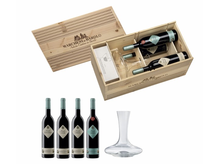 Nuances di Barolo - cassetta x 4 + decanter e imbuto - Marchesi di Barolo