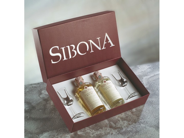 Poker Moscato 50 cl e Nebbiolo 50 cl + 2 calici - Sibona
