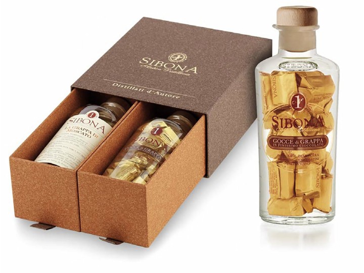Cassetti Moscato 50 cl e cioccolatini - Sibona