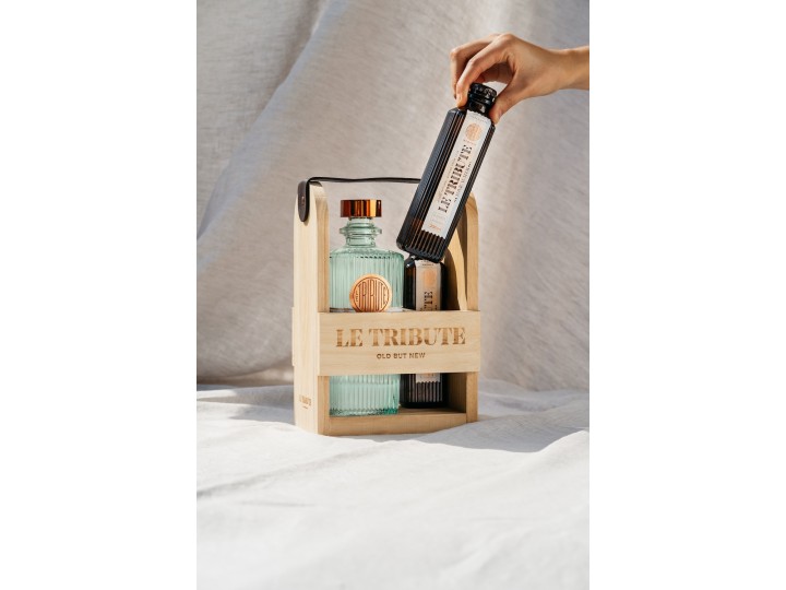 Wooden Pack Mezcal 70 cl con 2 Pink Grapefruit - Le Tribute