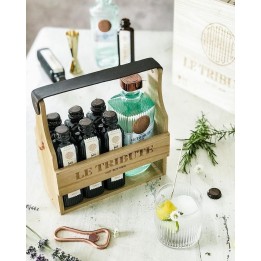Wooden Pack Gin 70 cl con 6 tonic water - Le Tribute