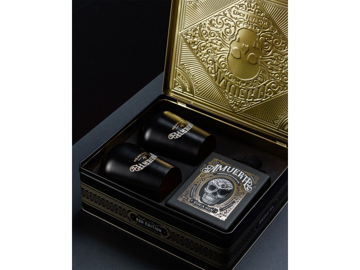 Amuerte Black 70 cl metal box con 2 bicchieri - Amuerte