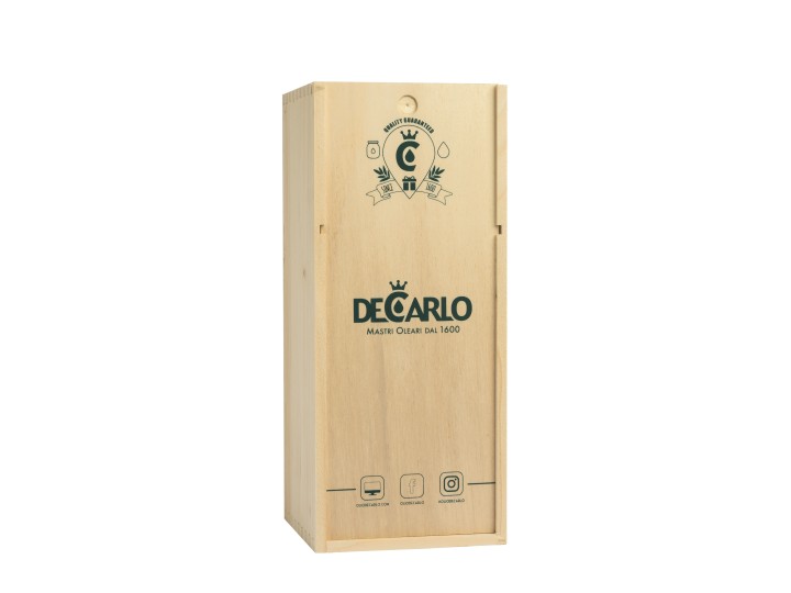 Cassa legno olio EVO ceramica 1 l - De Carlo