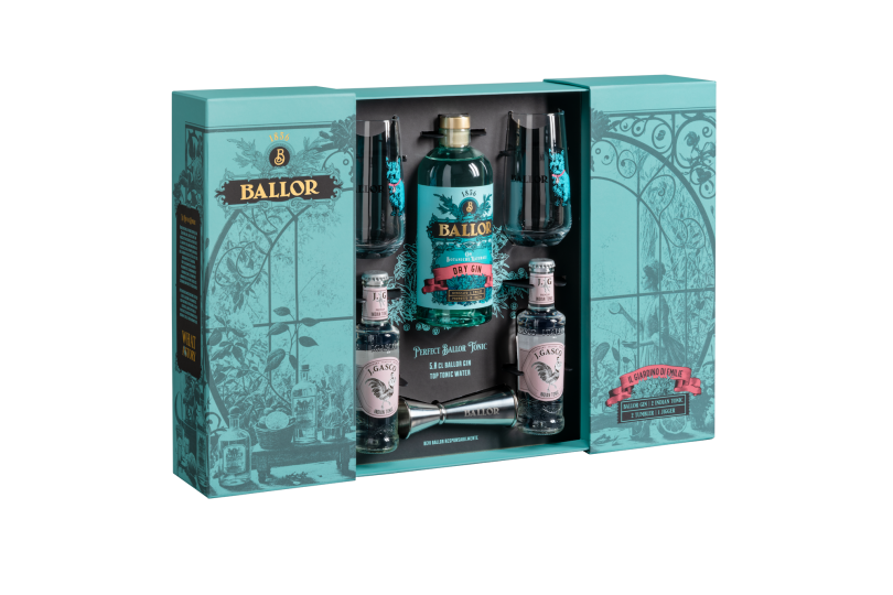 Il Giardino di Emilie Gin 70 cl con 2 toniche 2 tumbler e jigger - Ballor